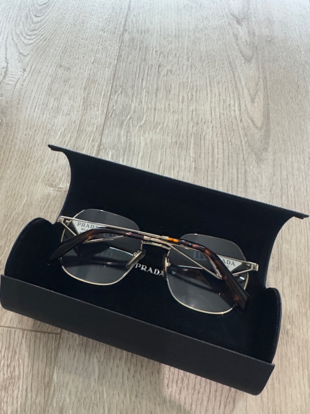 Prada Women's Gold Hexagonal Metal Glasses. Like new . 100% authentic